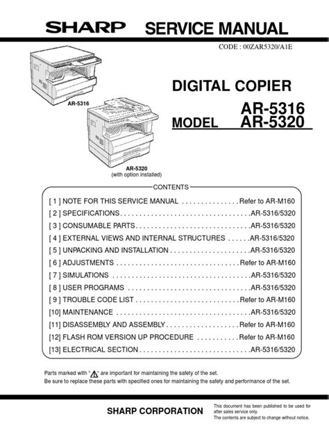 sharp ar 5316 service manual pdf Doc