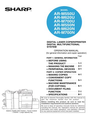 sharp ar m620n copiers owners manual Kindle Editon