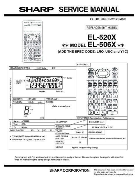 sharp calculator el 520x manual Epub