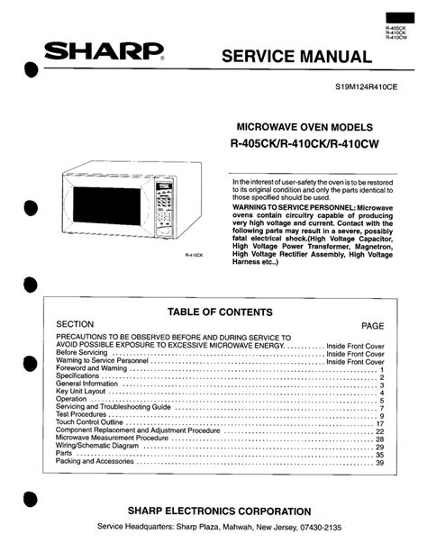 sharp carousel microwave repair manual Reader