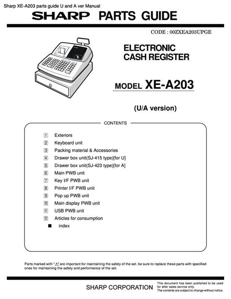 sharp cash register xe a203 manual Epub