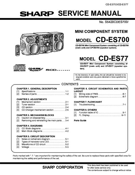 sharp cd es700 cd players owners manual Epub