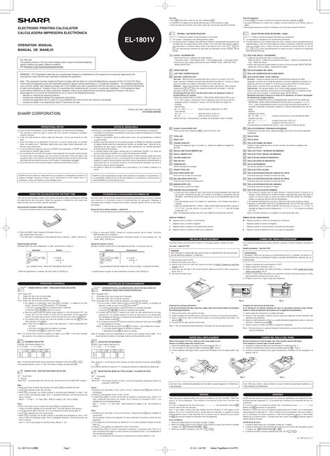 sharp el 1801v instruction manual Reader