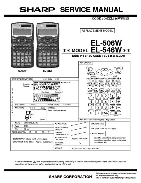 sharp el 506w manual Kindle Editon