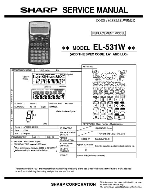 sharp el 531w user manual Reader