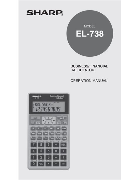 sharp el 738 manual pdf PDF