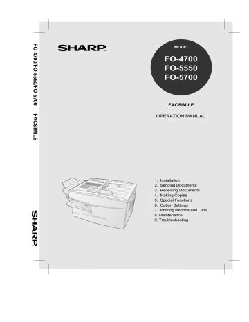 sharp fax machine manual PDF