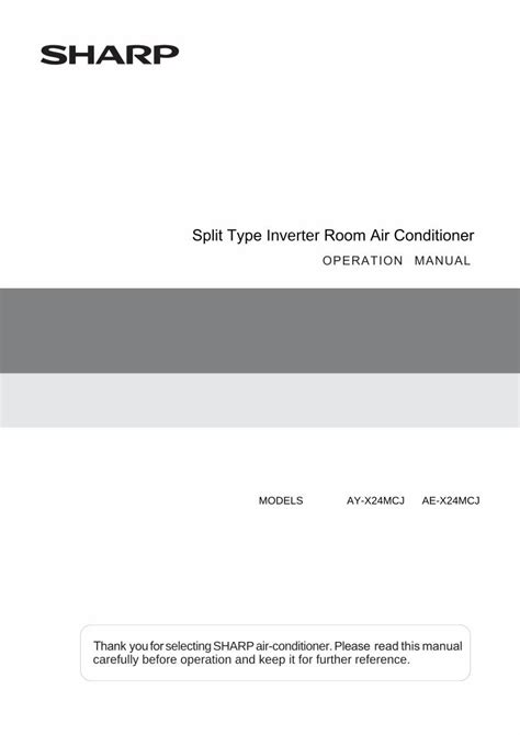 sharp inverter air conditioner manual Doc