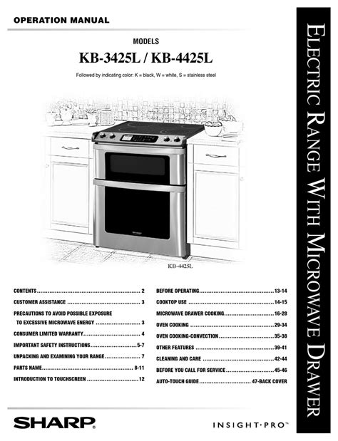 sharp kb 3425js ranges owners manual PDF