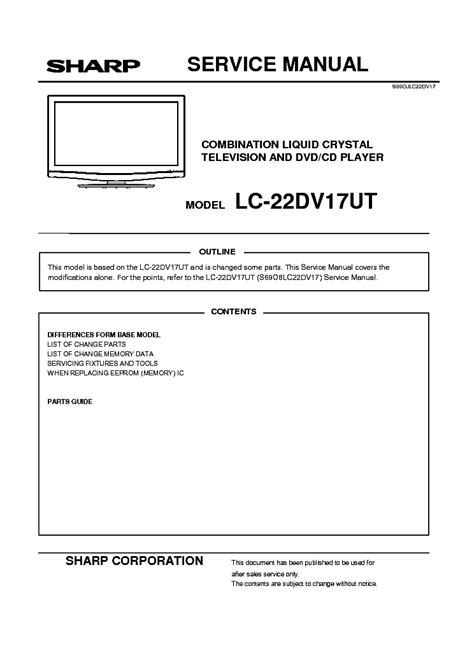 sharp lc 22dv17ut tvs owners manual Kindle Editon