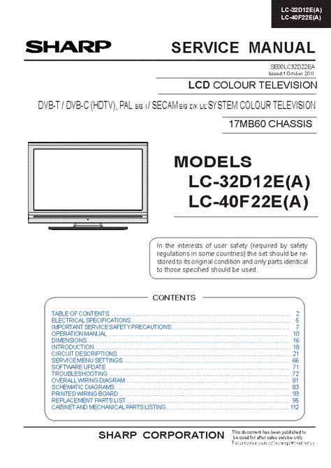 sharp lc 32d12e manual Doc