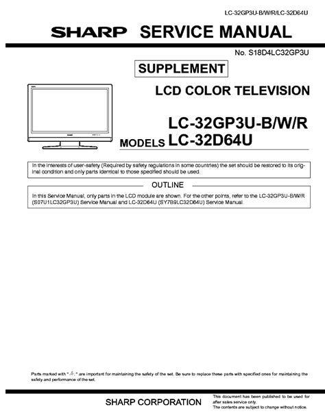sharp lc 32d64u manual Kindle Editon