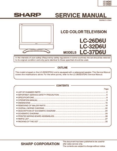 sharp lc 37d6u tvs owners manual Epub