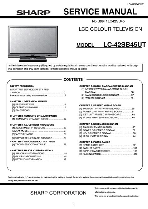sharp lc 42sb45ut tvs owners manual Epub