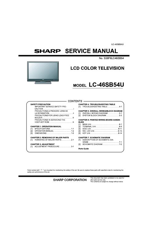 sharp lc 46sb54u owners manual Doc