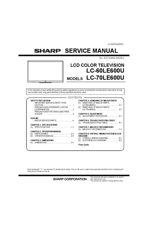 sharp lc 60le650 tvs owners manual PDF