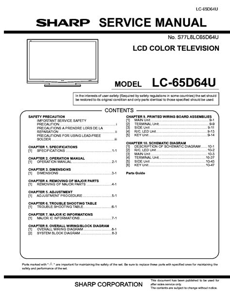 sharp lc 65d64u manual PDF