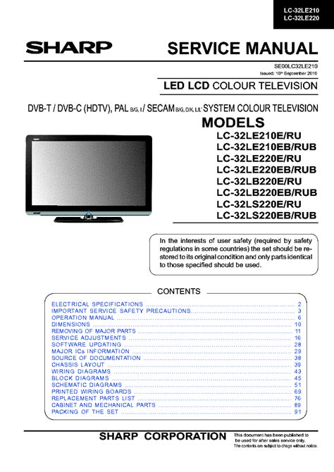 sharp led tv service manual Reader