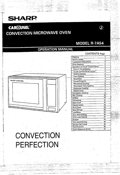 sharp microwave oven manual PDF
