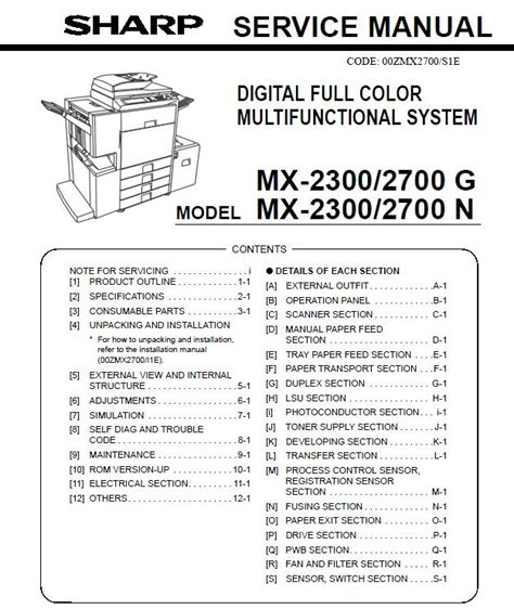 sharp mx2300n copier service manual Doc