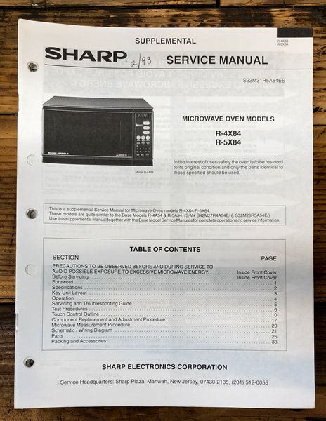 sharp r 410f microwaves owners manual PDF