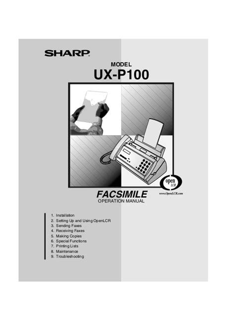 sharp ux p100 manual Epub