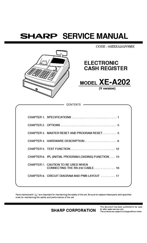 sharp xe a202 service manual PDF