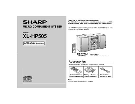 sharp xl hp505 owners manual Doc