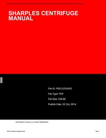 sharples-centrifuge-manual Ebook Doc