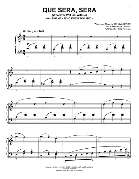 sheet music for piano que sera sera Ebook Epub