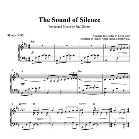 sheet music piano simon and garfunkel sounds of silence pdf PDF