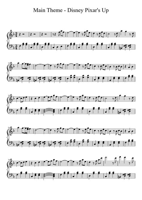 sheet music up theme song