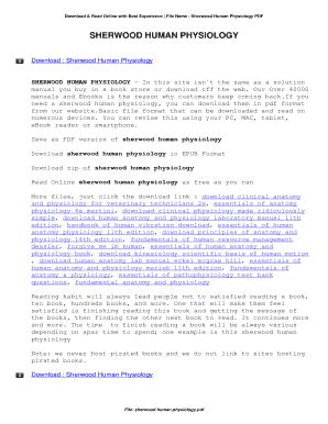 sherwood physiology pdf Epub