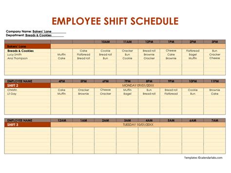 Shift Planner Template