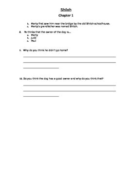 shiloh comprehension chapter questions Epub