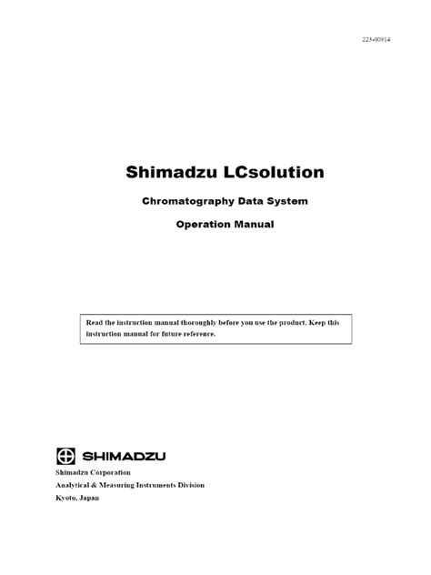 shimadzu lc solution software manual pdf PDF