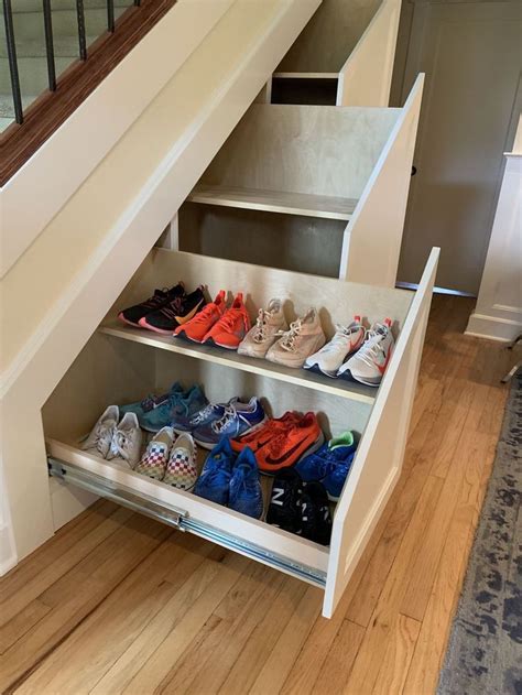 shoe storage under the stairs