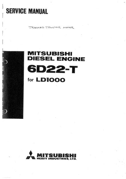 shop manual mitsubishi diesel engine model 6d22 PDF