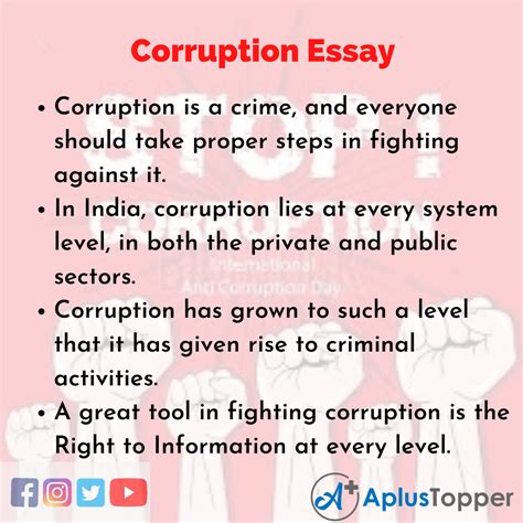short and simple essay on corruption Epub
