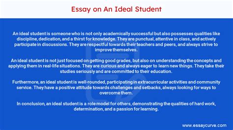 short essay on ideal student PDF