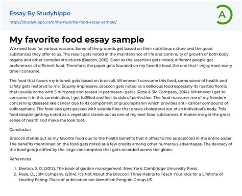 short expository essay titled my favourite food Doc