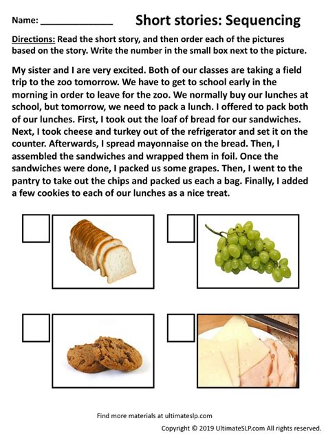 short story sequencing Doc