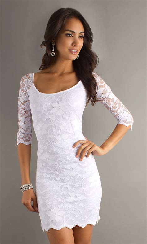 short white lace dress