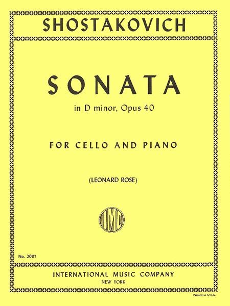shostakovich sonata in d minor opus 40 for cello and piano PDF