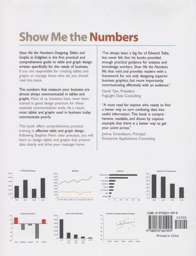 show me the numbers designing tables and graphs to enlighten Kindle Editon