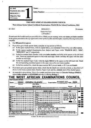 show the answers of biology essay objectives waec 16 4 2014 Epub