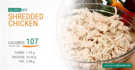 shredded chicken calories