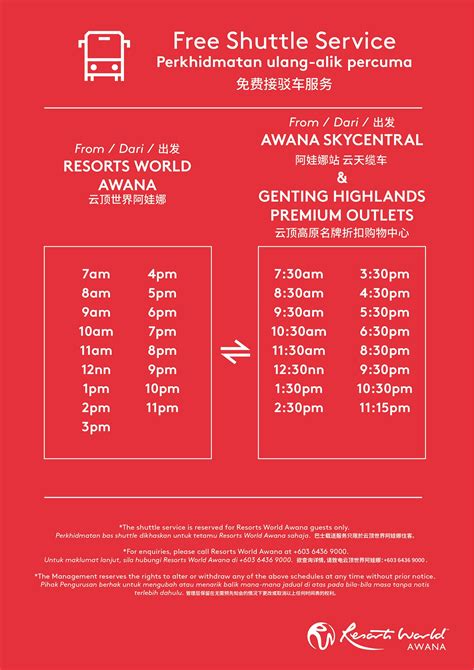 shuttle bus to genting premium outlet