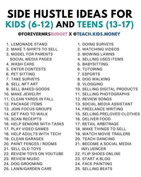 side hustles for 11 year olds