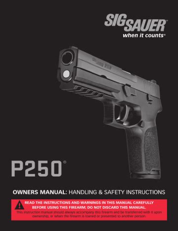 sig sauer p250 owners manual PDF